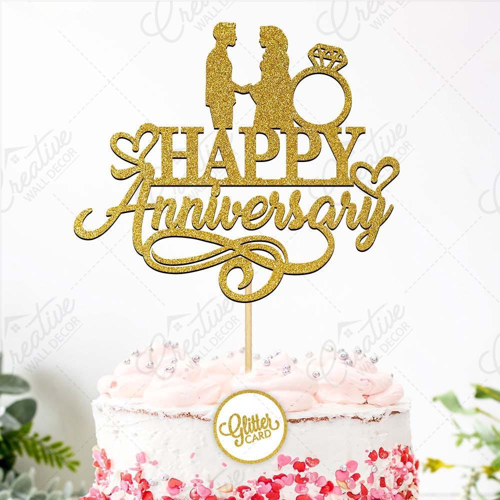 Happy Anniversary Cake Topper