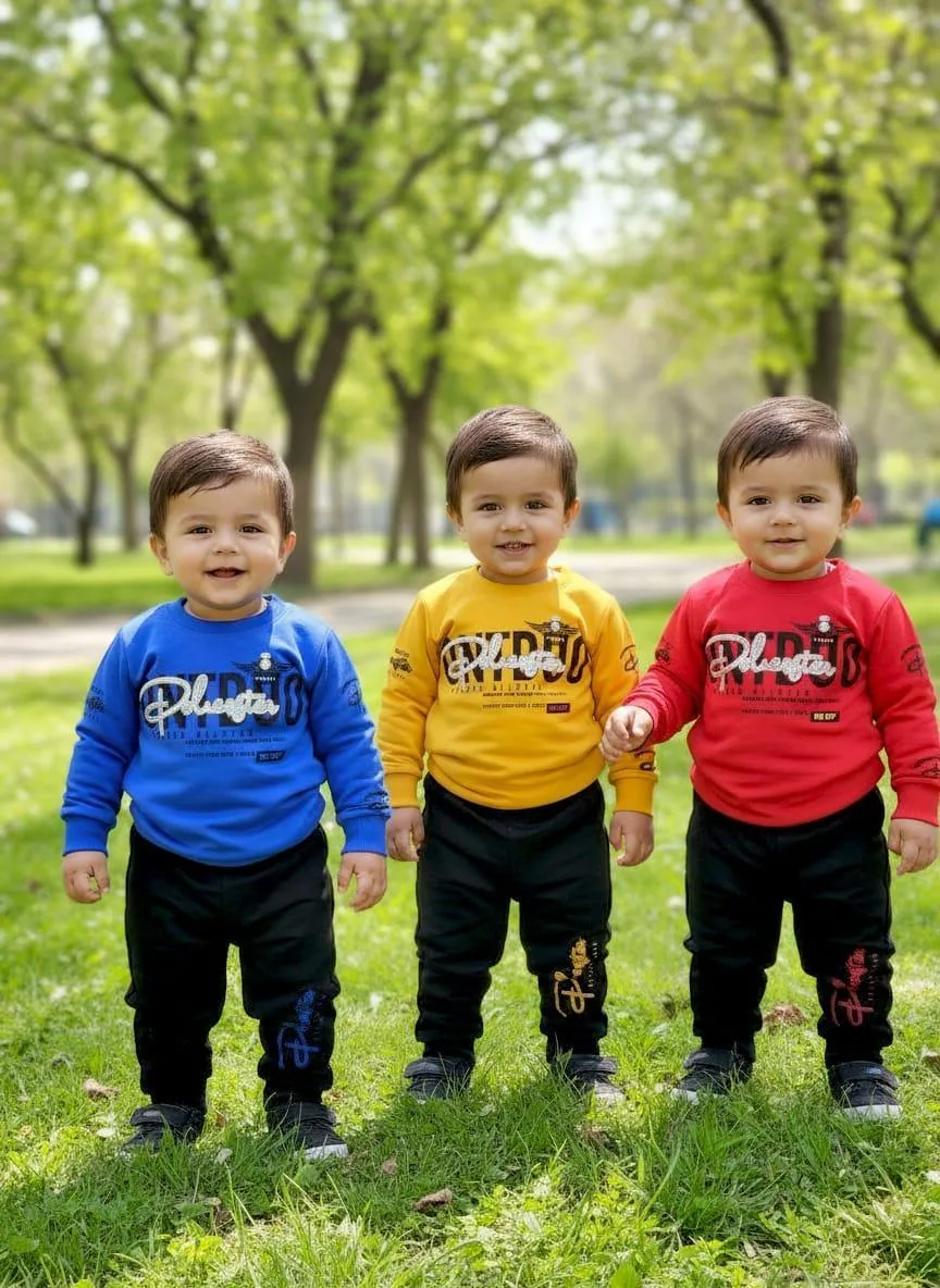 Winter 2 Pcs Boy's Girls Printed Tracksuit