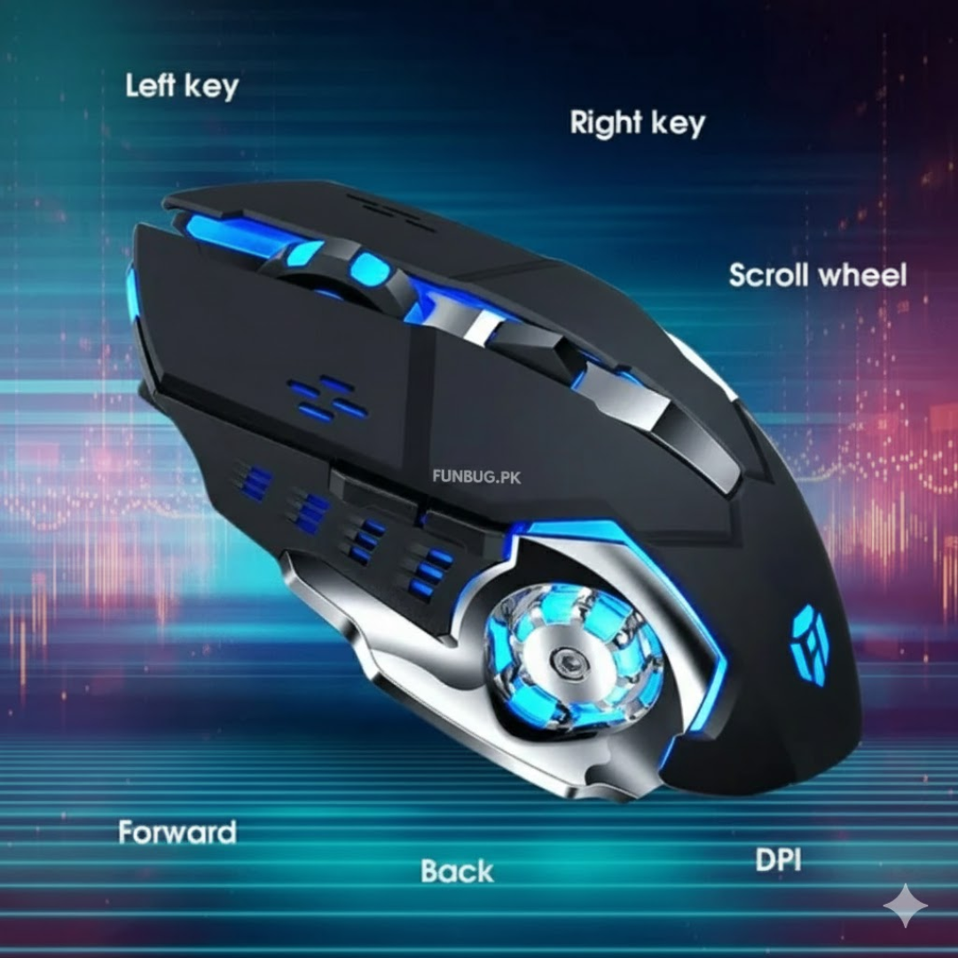 2.4GHz Chargeable Wireless Gaming Mouse With RGB Lights Optical Mice with USB Receiver and Bluetooth Gamer 3200DPI 6 Buttons Mouse For Computer PC Laptop Accessories