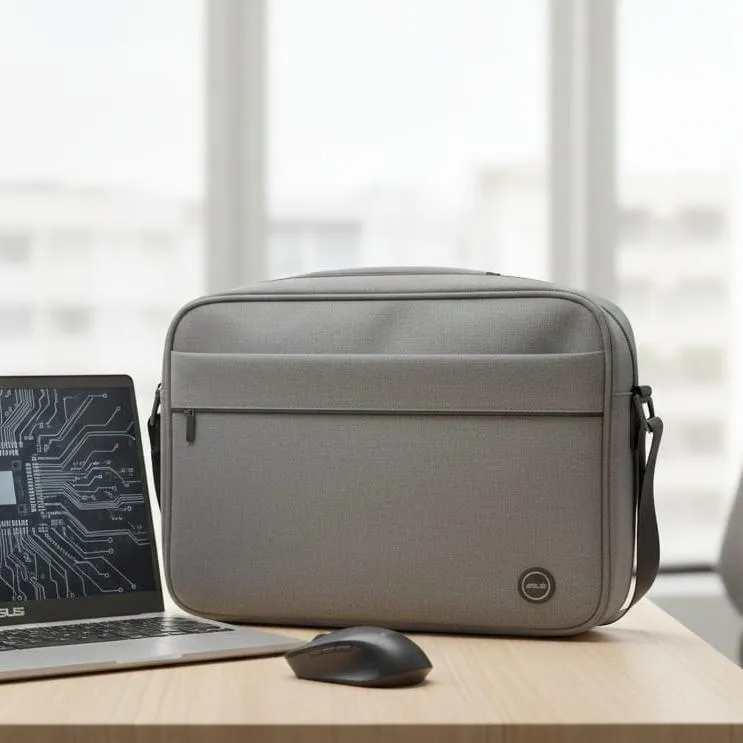 Grey Laptop Shoulder Bag Providing Durable Protection With Comfortable Carry Stylish Design