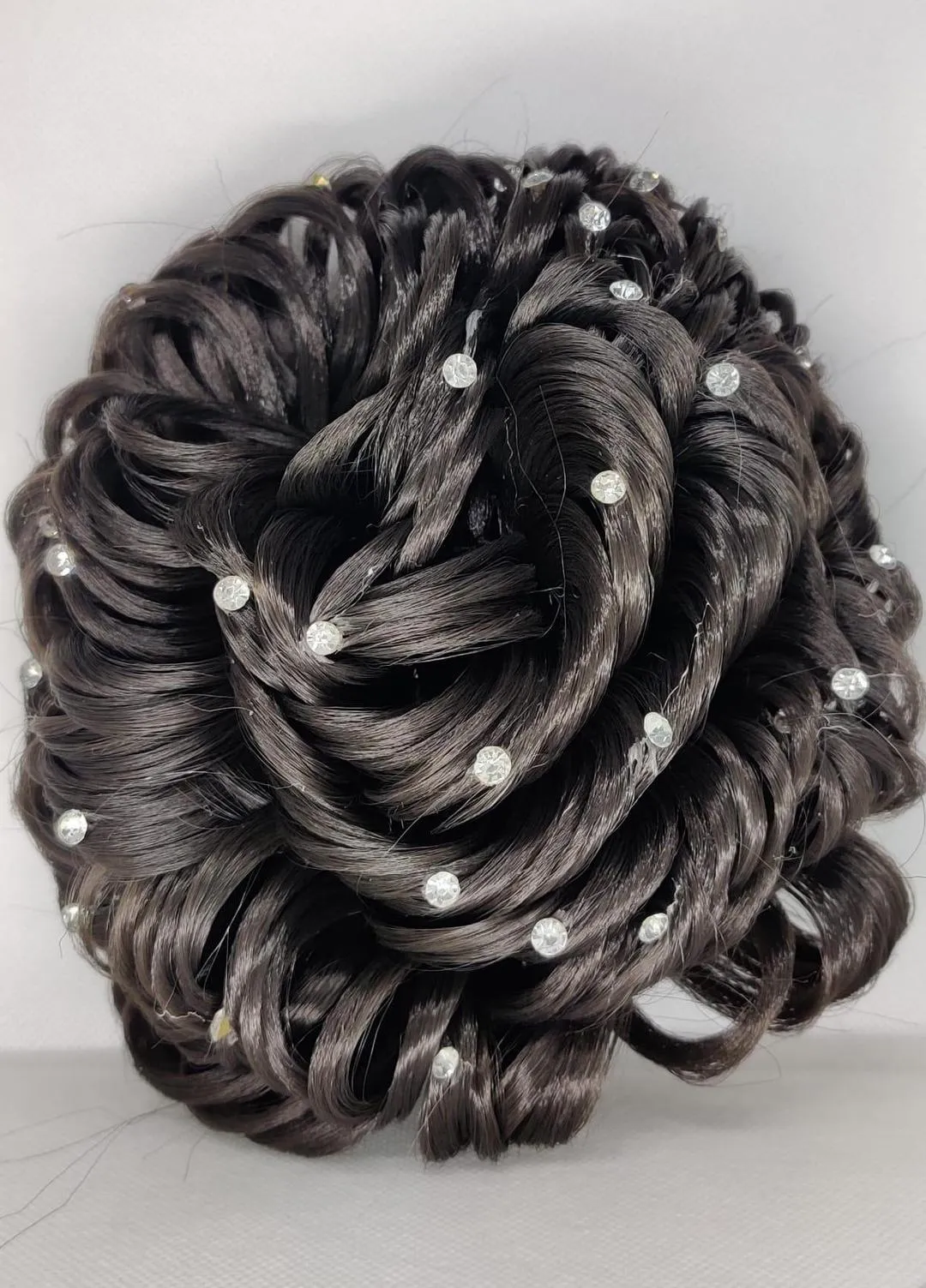 New Catcher Nag Stone Big Jura Bun Wig Puff clip-Natural Black Color