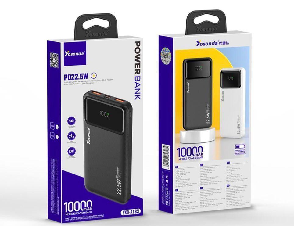 Fast Charging Power Bank - Portable 10,000mAh USB-C & USB-A - 1 Pc