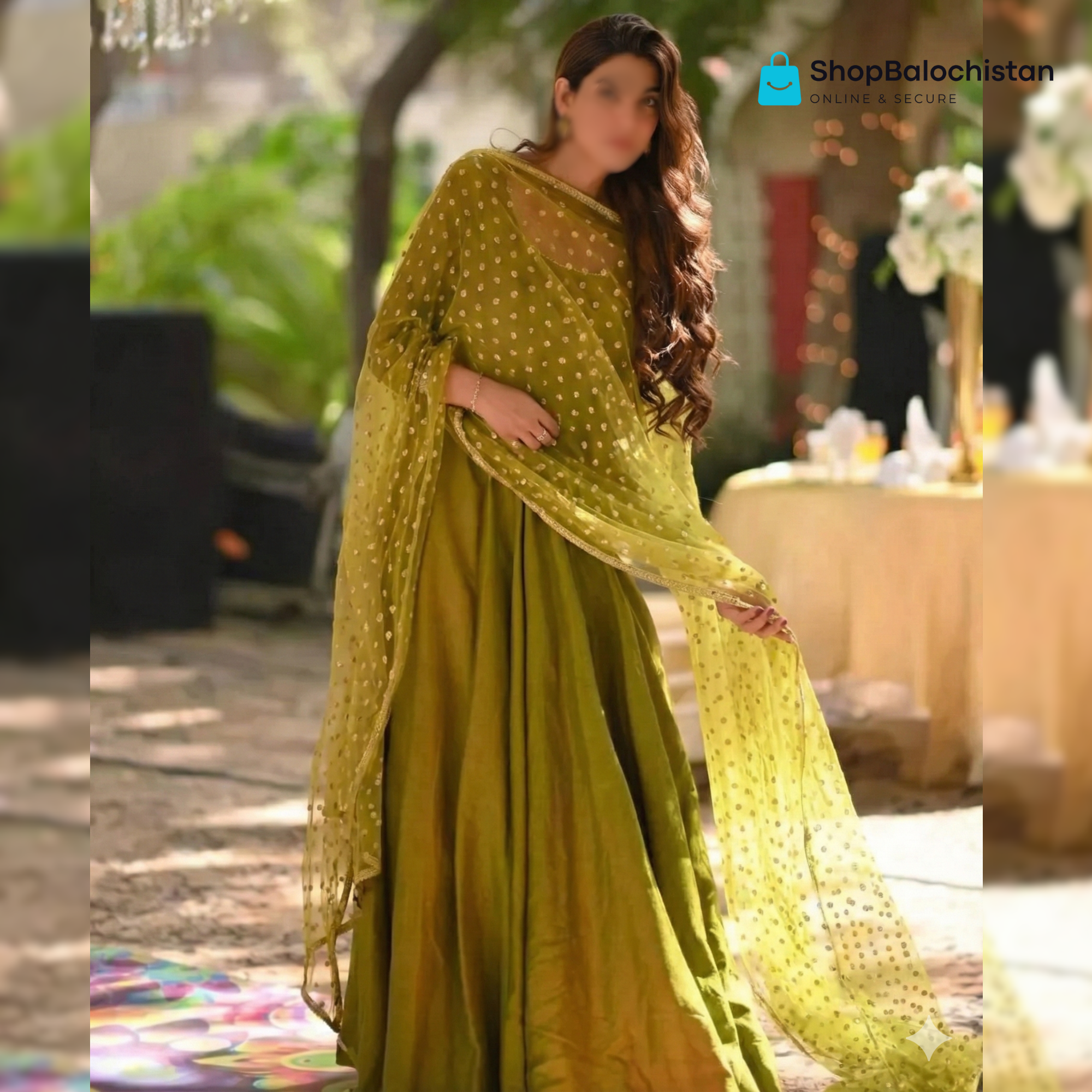 Elegant Women's Stitched Maxi Suit - 3 Pcs Green Silk Embroidered Ensemble