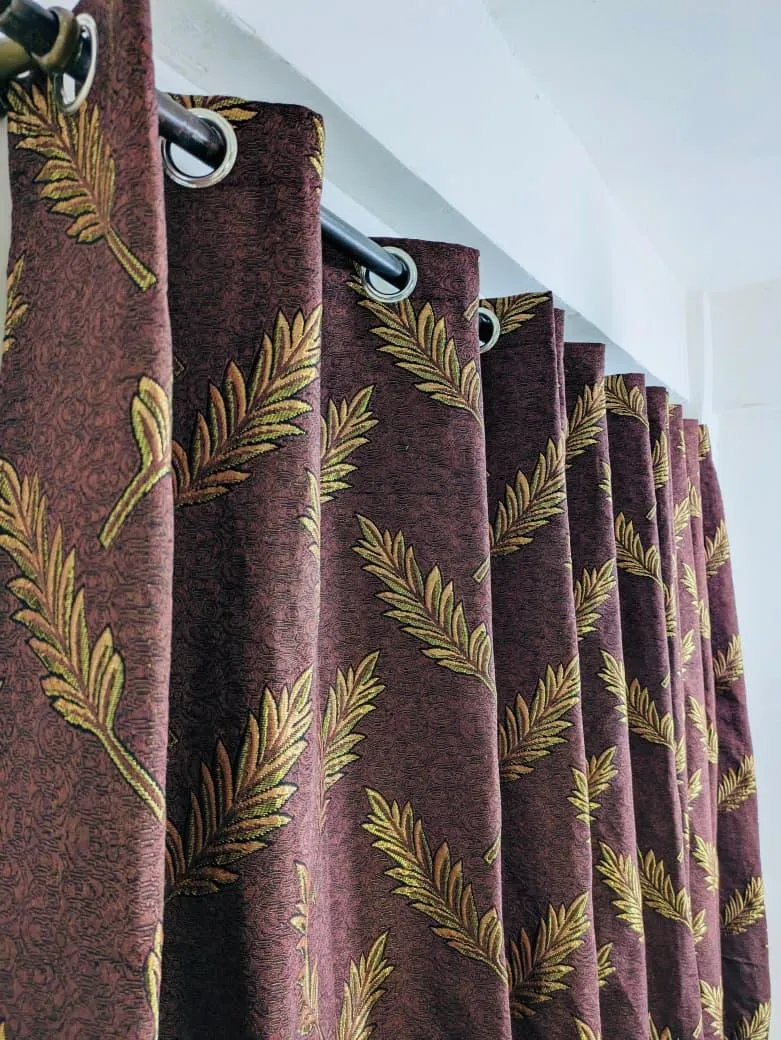 Stylish Multicolor Printed Jacquard Indoor Home Curtains - 1 Pc