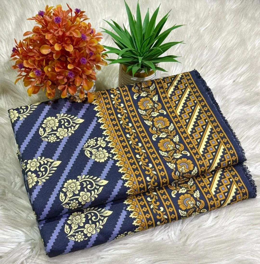 2 Pcs Women's Unstitched Printed Suit