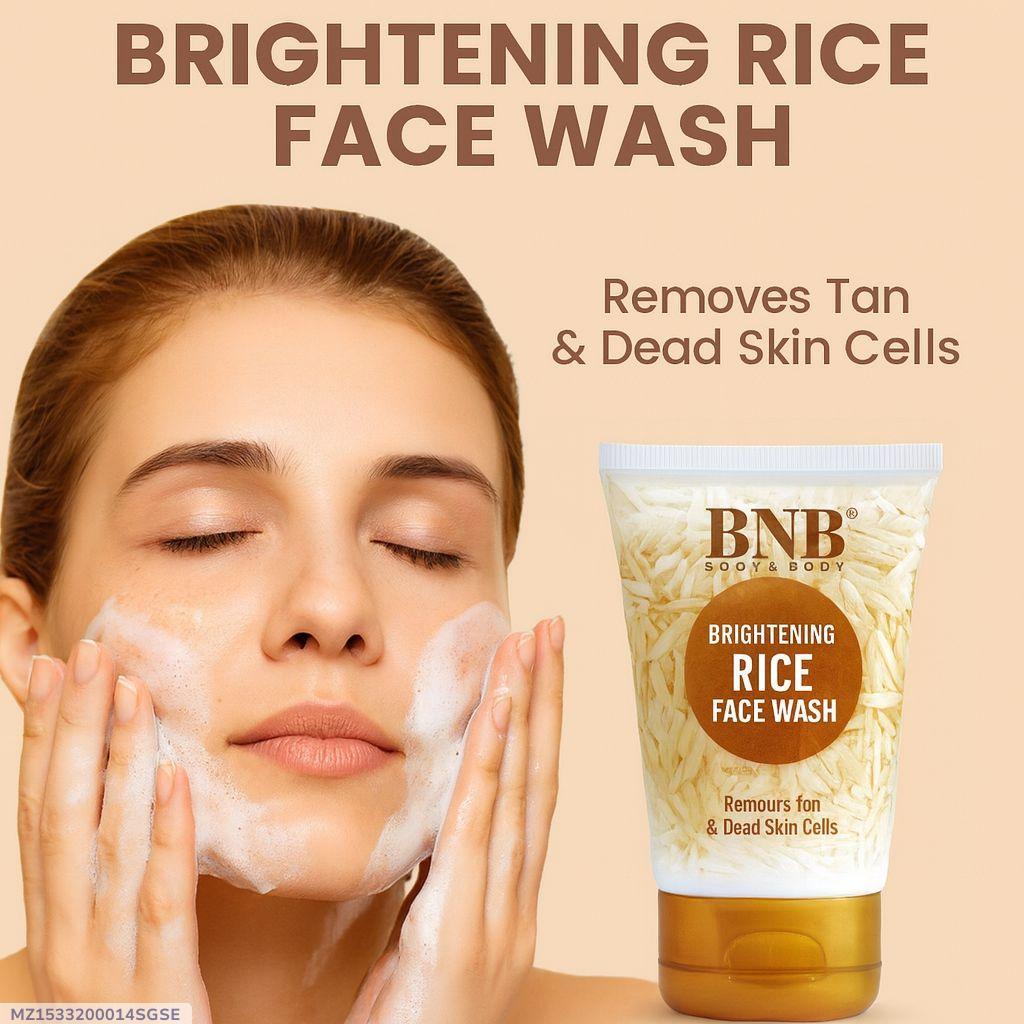 BNB Face WashRice Brightening Exfoliator Face Washwith Vegan Rice Milk