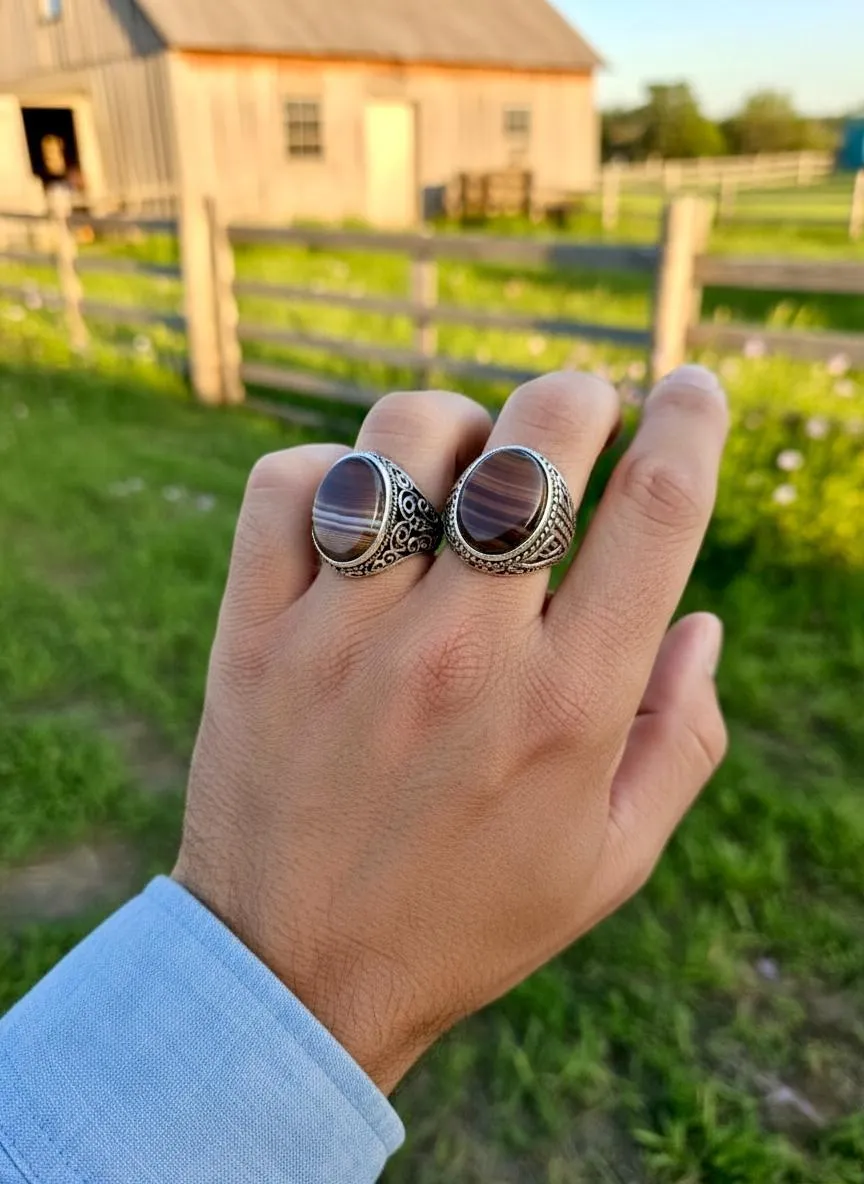 Turkish Design Resin Polish Men's Ring