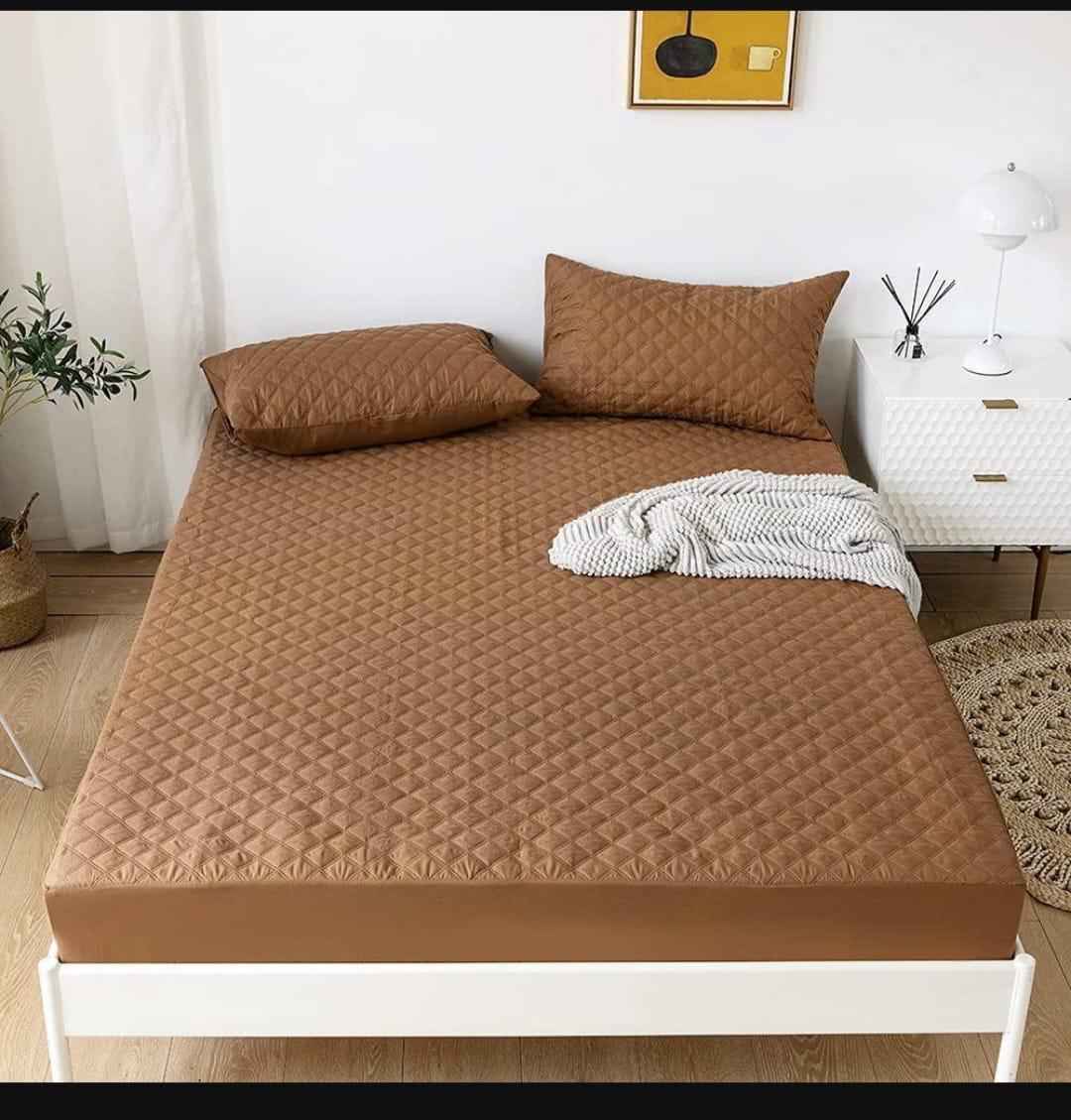 Double Bed Micro Mattress Cover - Waterproof & Quilted | 1 Pc